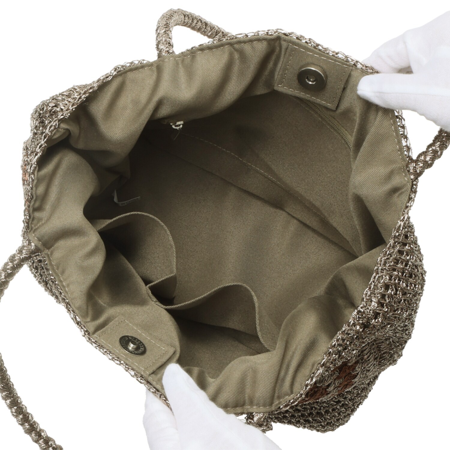 クーコ メタリックヤーン クロシェ編 トートバッグ