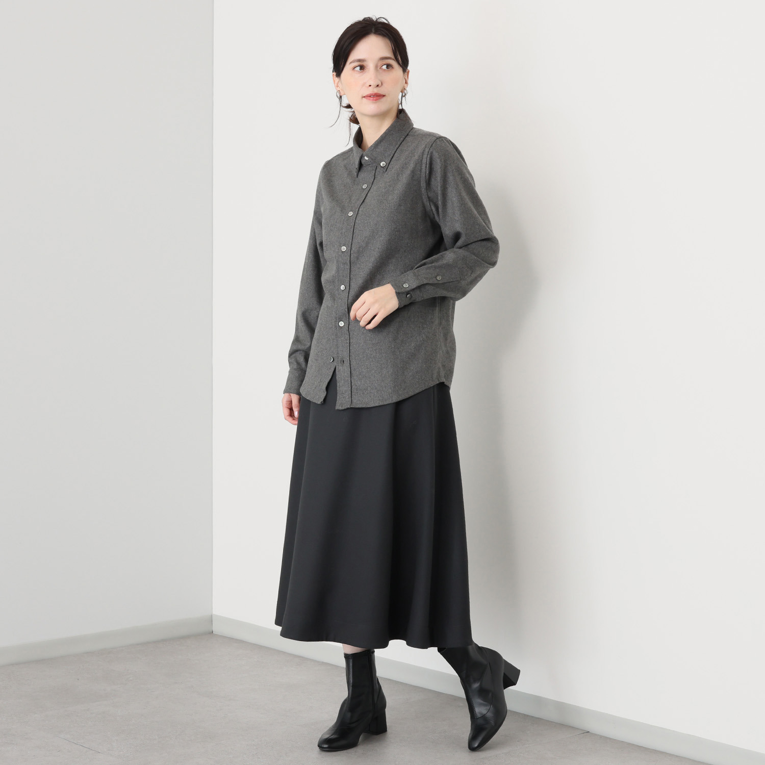 タルマス カシミヤ１００％ フランネルシャツ