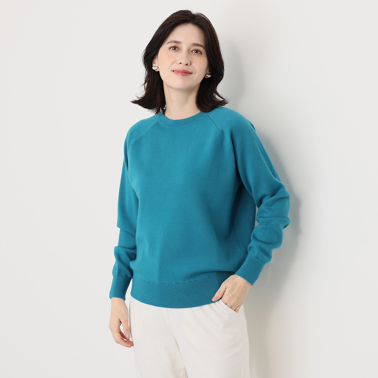 タルマス カシミヤ１００％ ダブルジャガード スウェットプルオーバー