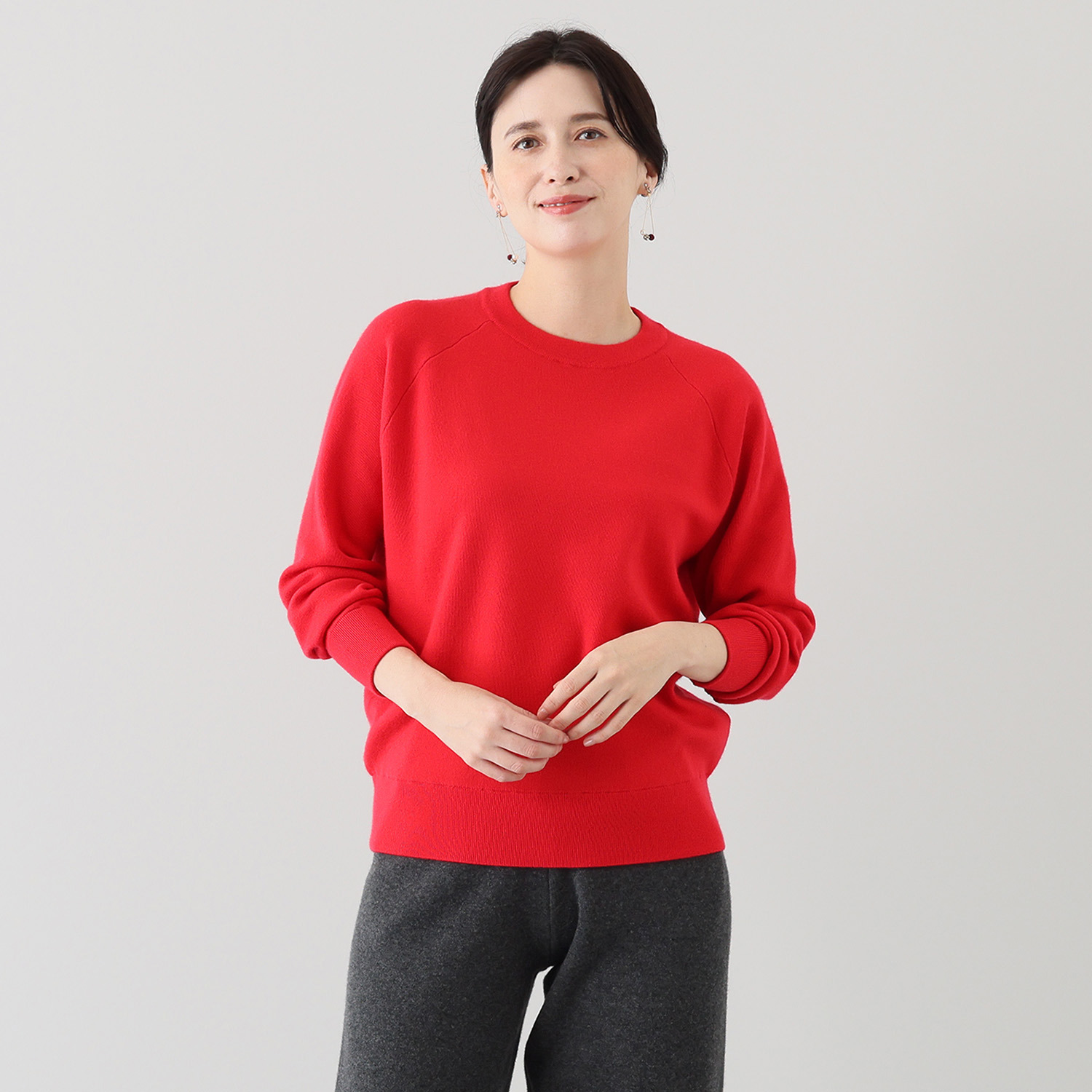 タルマス カシミヤ１００％ ダブルジャガード スウェットプルオーバー