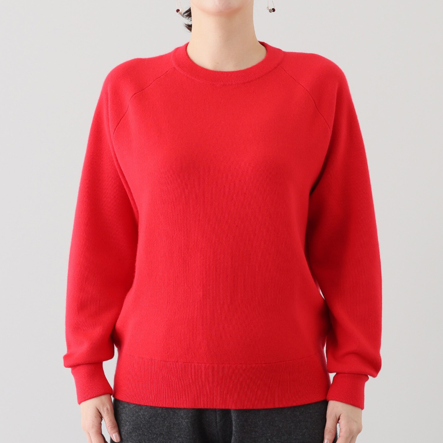 タルマス カシミヤ１００％ ダブルジャガード スウェットプルオーバー