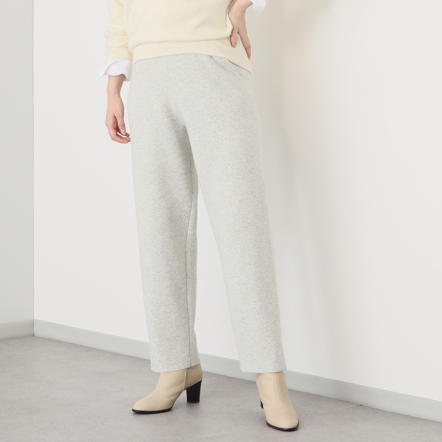 タルマス カシミヤ１００％ ダブルジャガード スウェットワイドパンツ