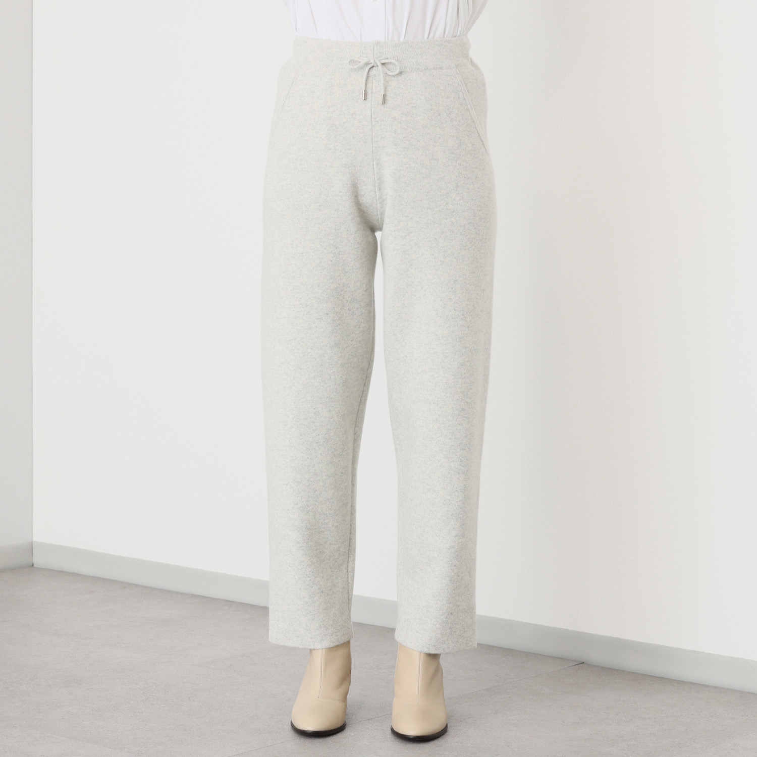 タルマス カシミヤ１００％ ダブルジャガード スウェットワイドパンツ