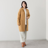 タルマス カシミヤ１００％ ダブルジャガード スウェット スタンドカラーコート