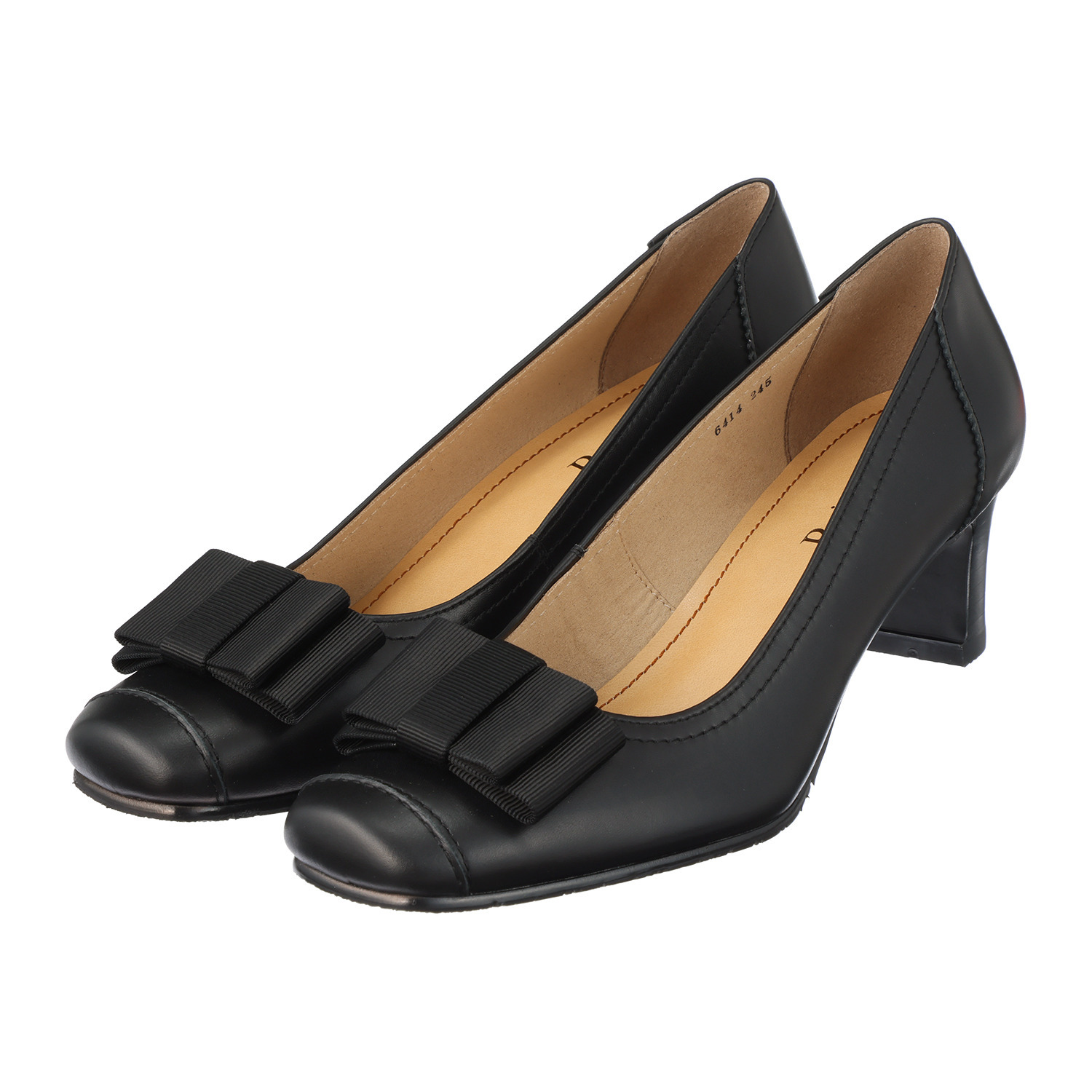 ミズ・ジューヌ 日本製 牛革 リボンデザイン パンプス