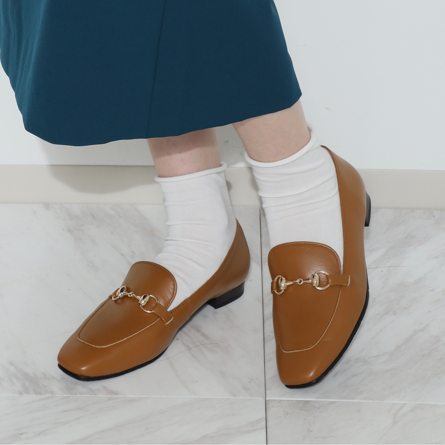 ミズ・ジューヌ 日本製 牛革 ビットデザイン シューズ