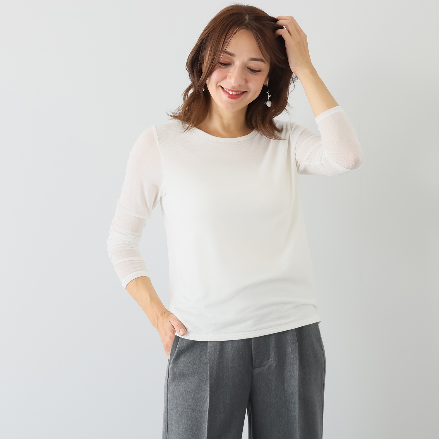 レア　ジェム 極上の肌当たり 大人の上質ジャージー 万能プルオーバー