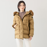 ピューテリー 贅沢フォックスファー付 ミドル丈ダウンコート
