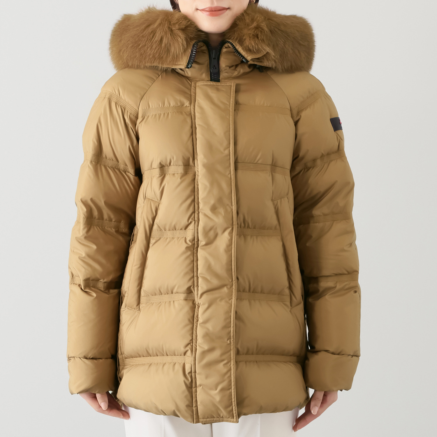 ピューテリー 贅沢フォックスファー付 ミドル丈ダウンコート