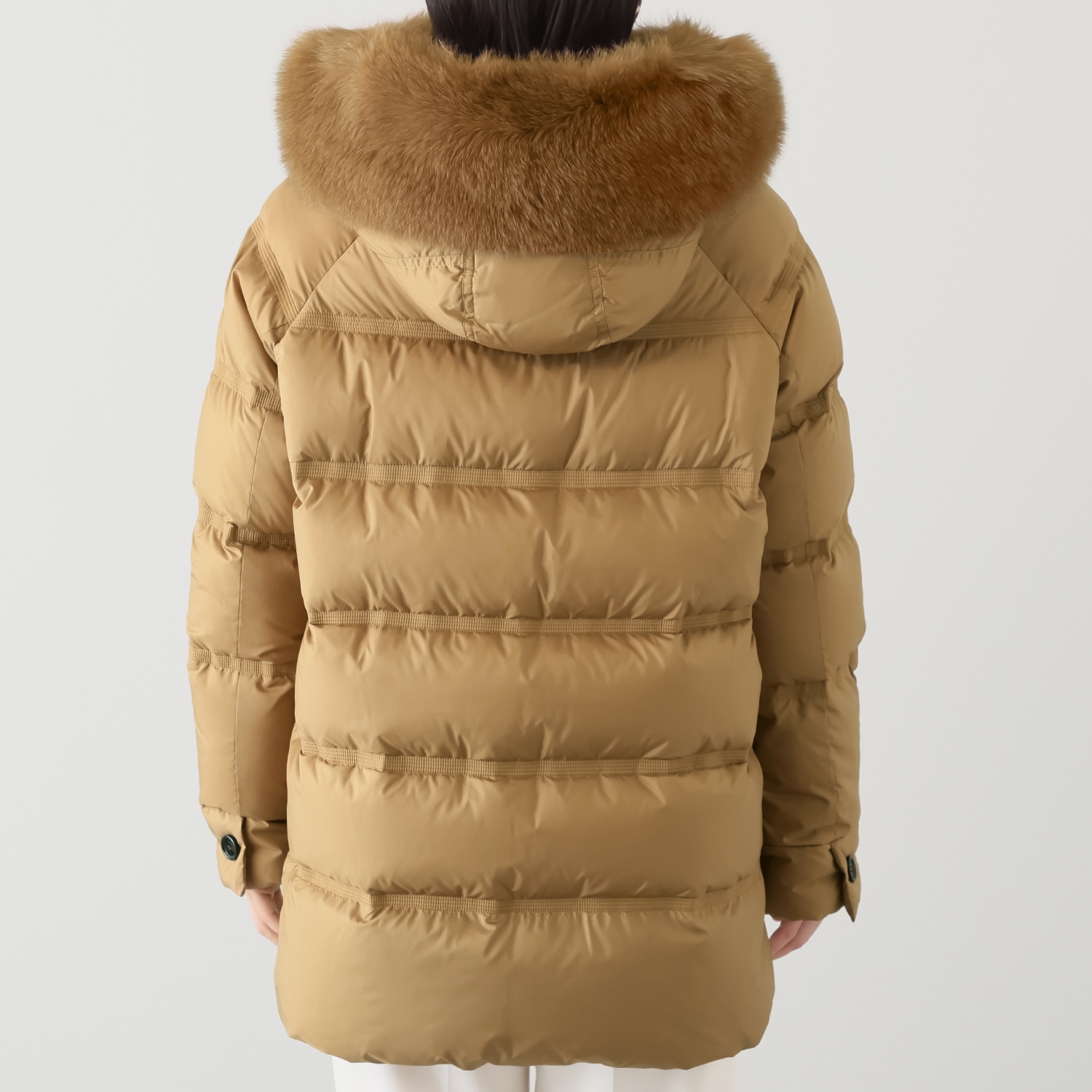 ピューテリー 贅沢フォックスファー付 ミドル丈ダウンコート