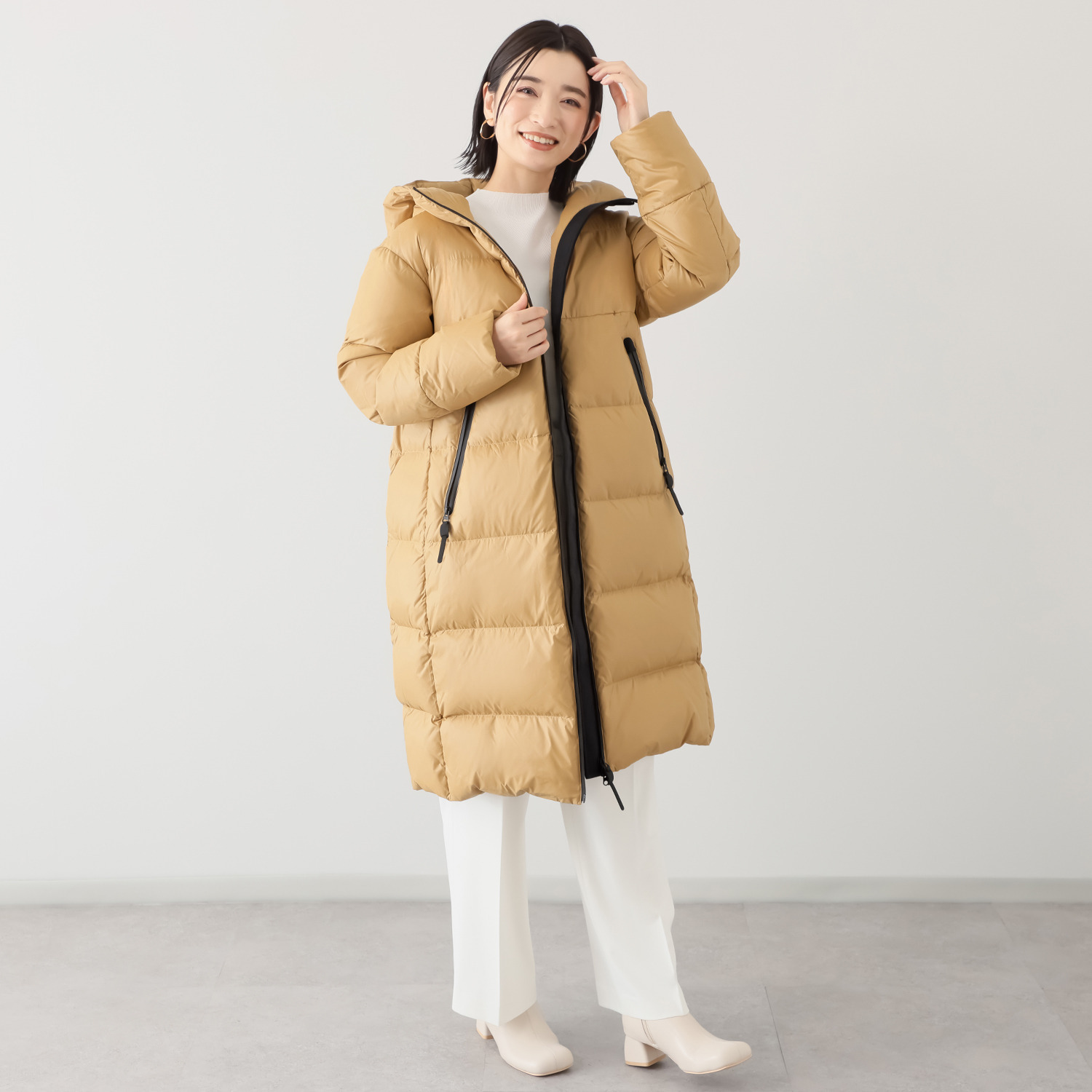 ピューテリー １枚は欲しい！ 使い勝手の良い 上質なゆったり ロングダウンコート