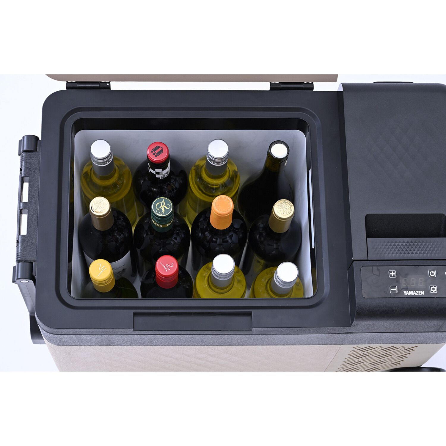 ＹＡＭＡＺＥＮ 食品のまとめ買いに活躍！ お家でも車でも使える キャスター付 ポータブル冷凍冷蔵庫 大容量２５リットル ＜リサイクル回収有り＞