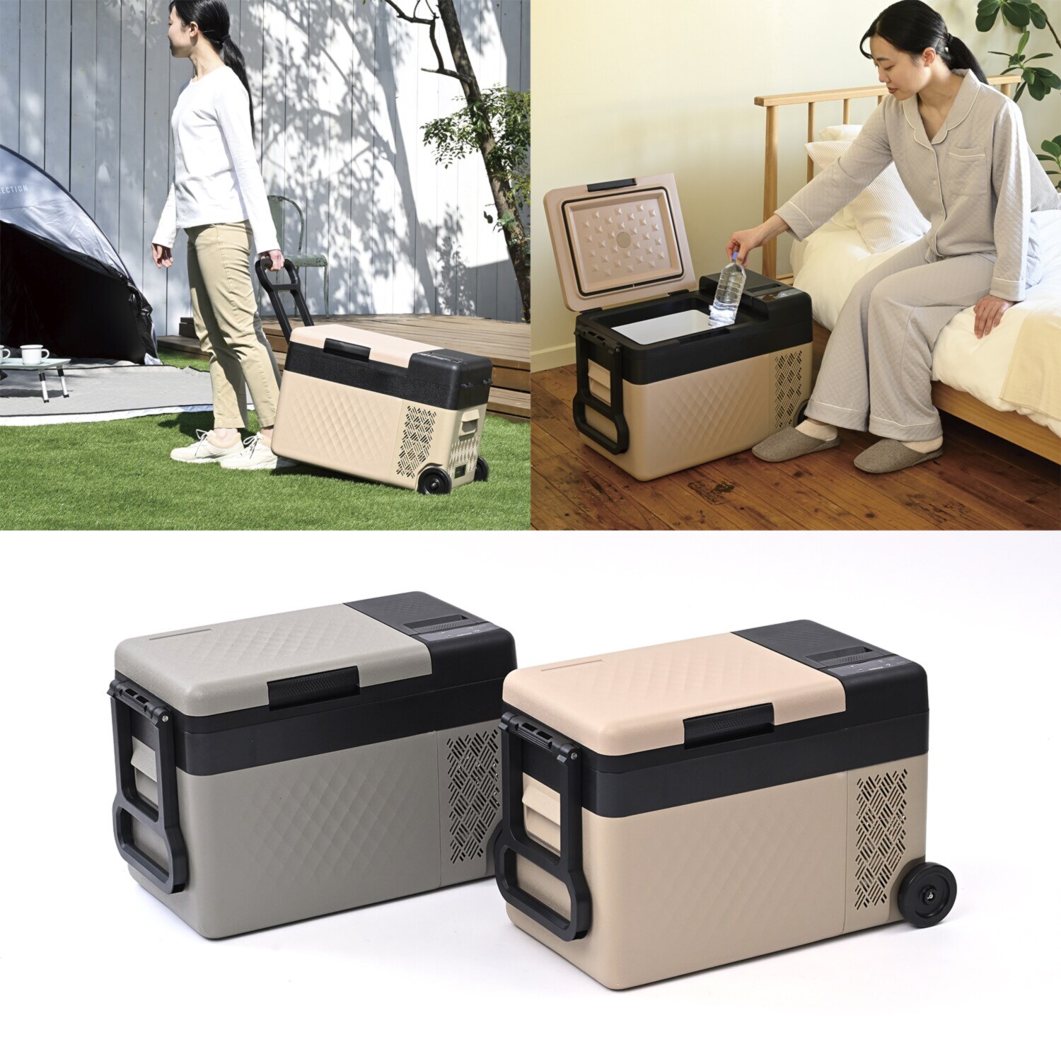 ＹＡＭＡＺＥＮ 食品のまとめ買いに活躍！ お家でも車でも使える キャスター付 ポータブル冷凍冷蔵庫 大容量２５リットル ＜リサイクル回収無し＞