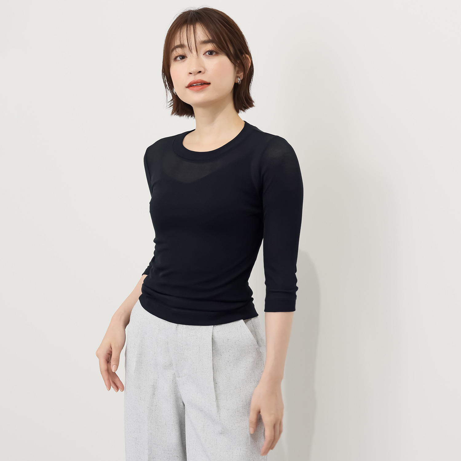 エイガールズ 新感覚！ スーピマコットン１００％ スペシャルシルケット 七分袖プルオーバー