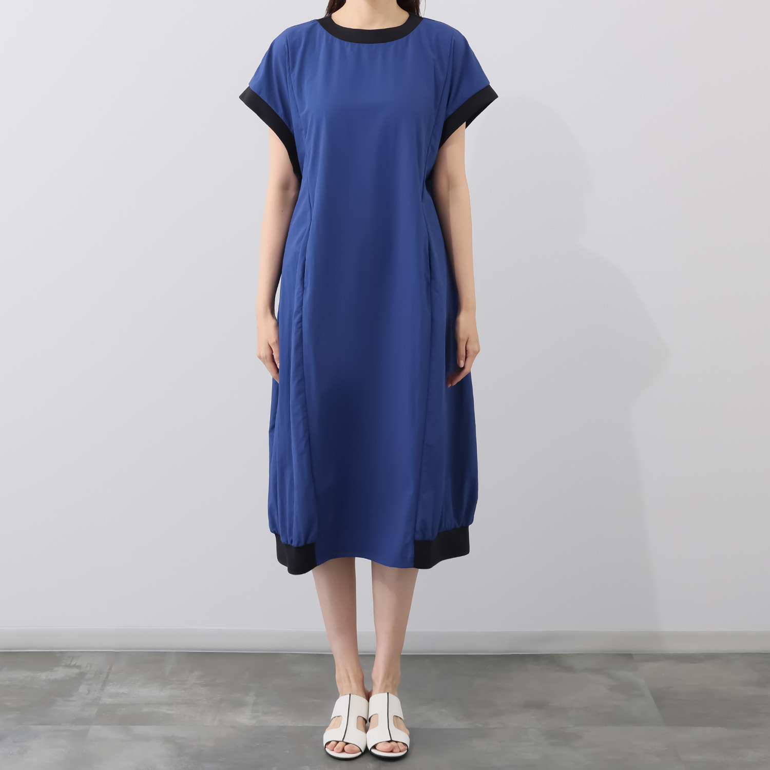 コモエリークローゼット 接触冷感 リブテク コクーンシルエット ワンピース