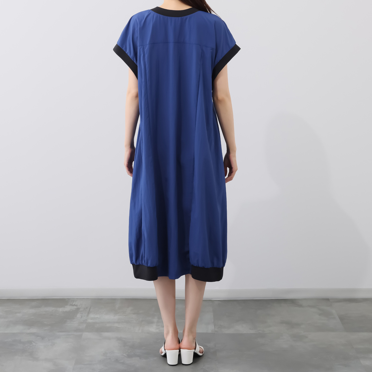 コモエリークローゼット 接触冷感 リブテク コクーンシルエット ワンピース