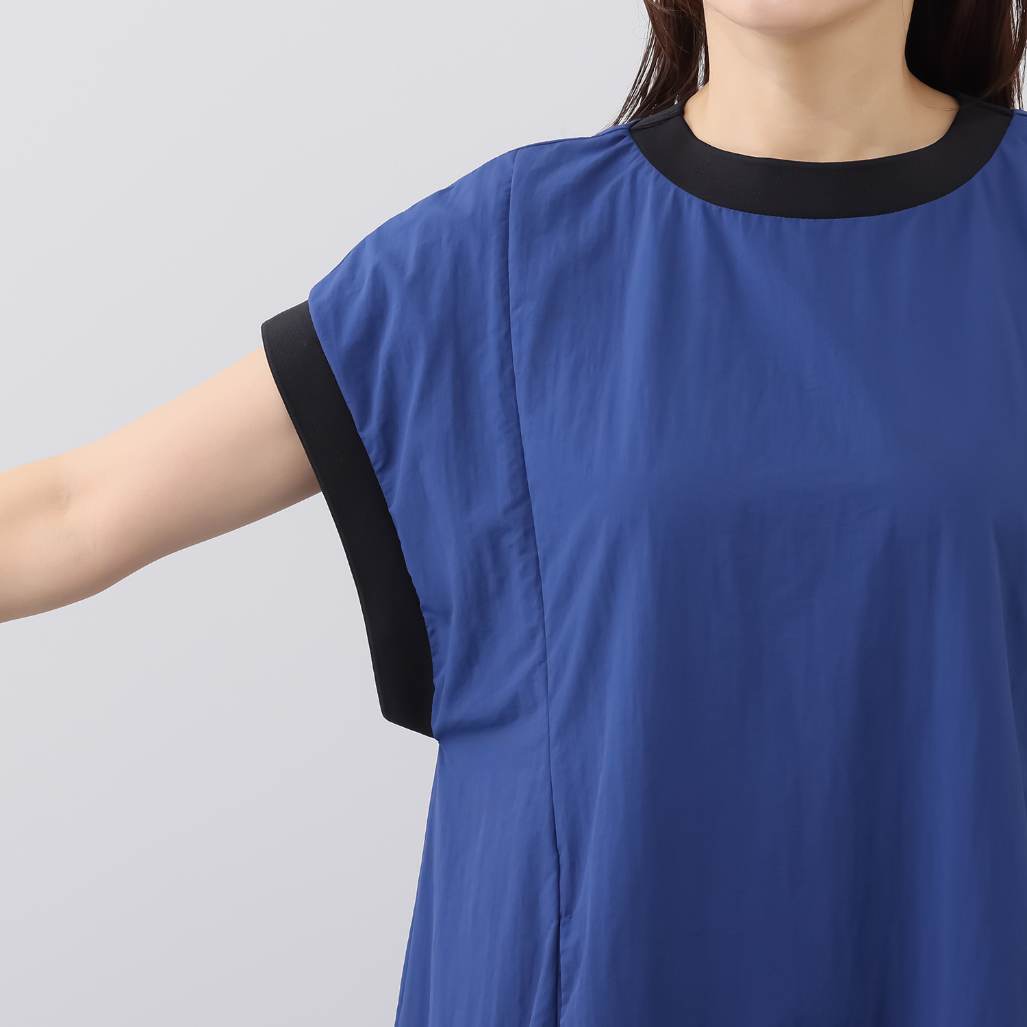 コモエリークローゼット 接触冷感 リブテク コクーンシルエット ワンピース