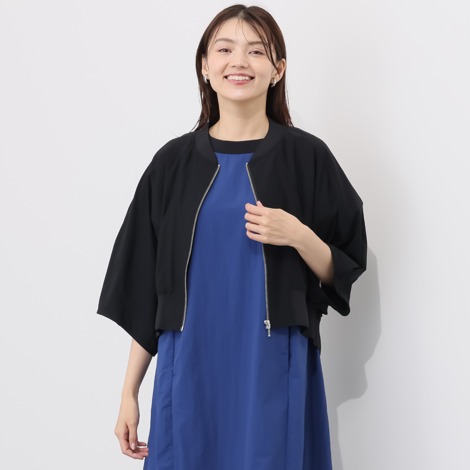 コモエリークローゼット 接触冷感 ゆるスリーブ 羽織りブルゾン