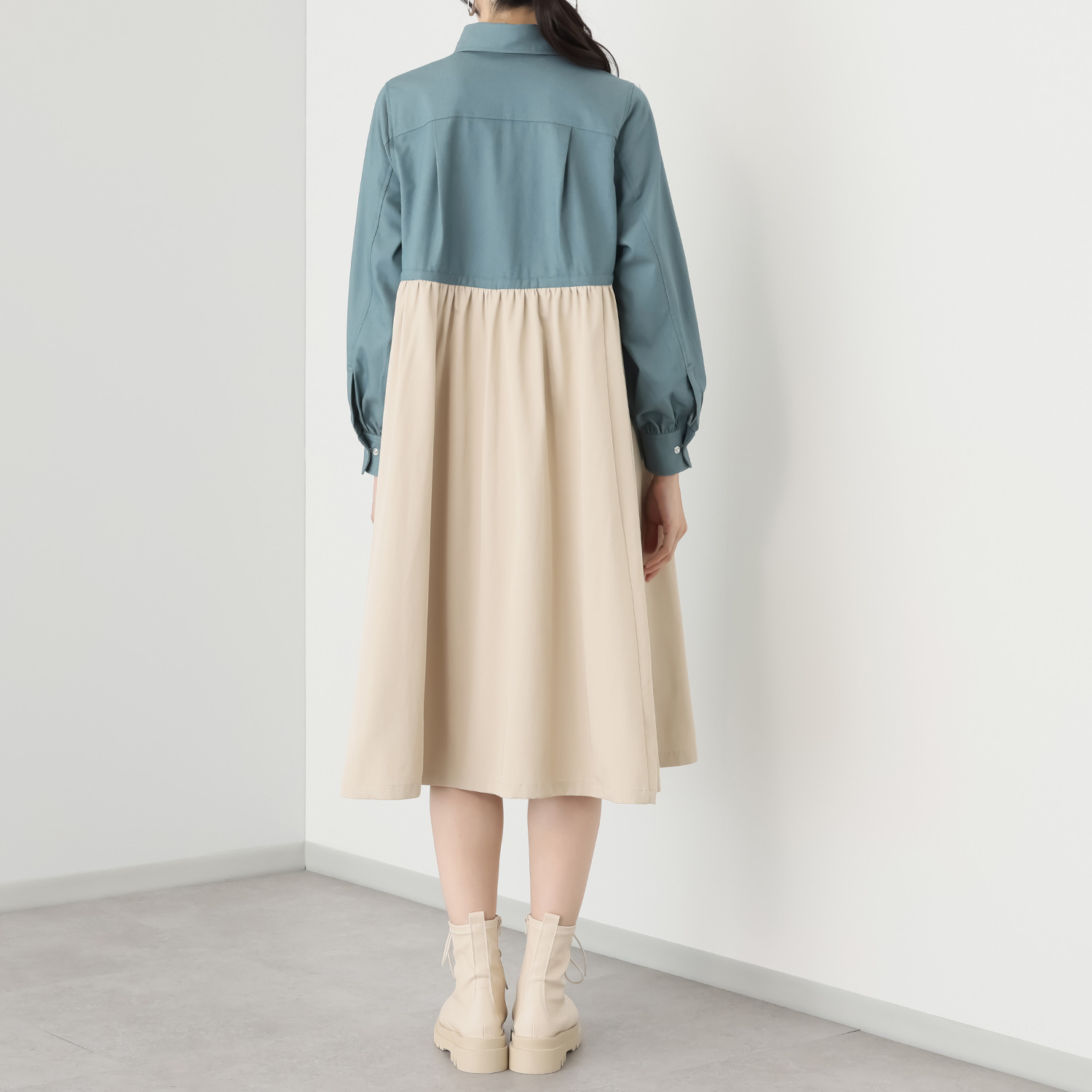 オジョウ アメリカントラッドな シャツドレスワンピース