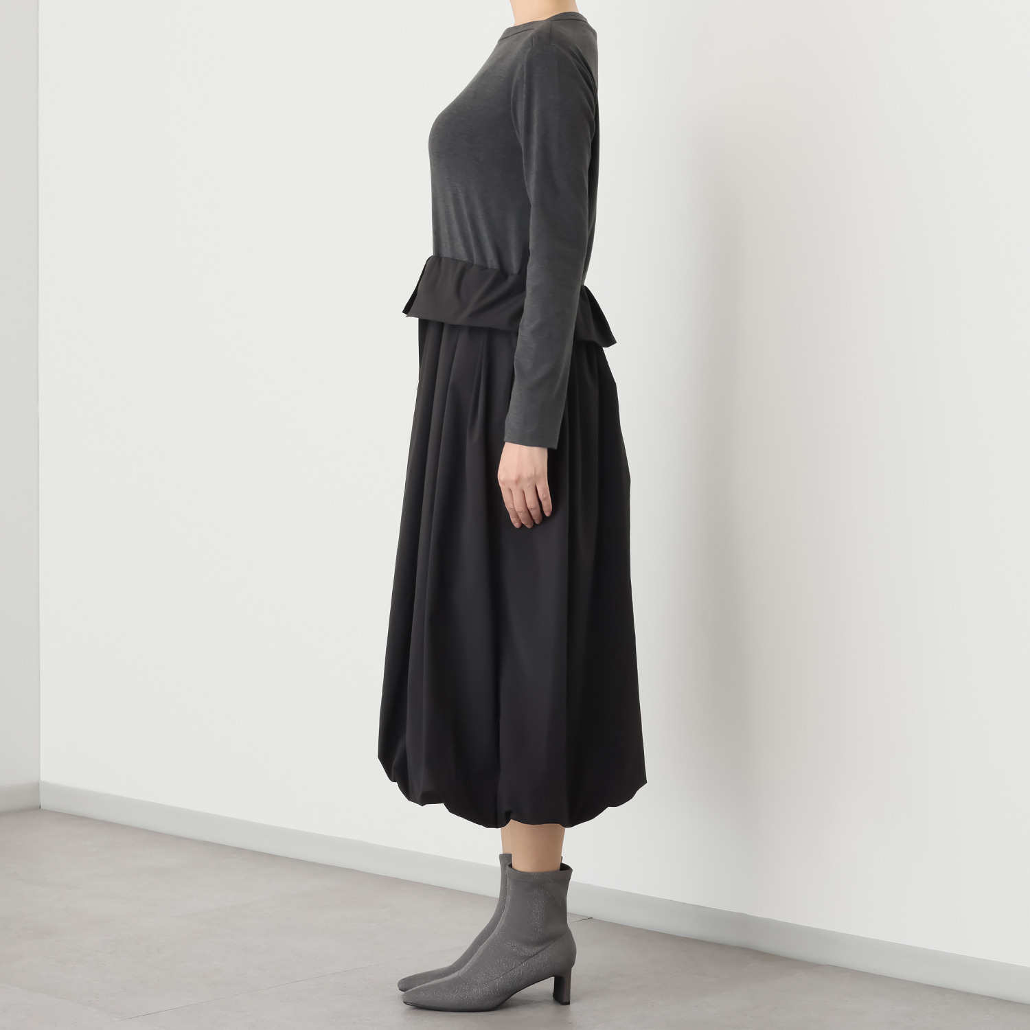 キリ　エ　キリ 異素材ドッキング ワンピース