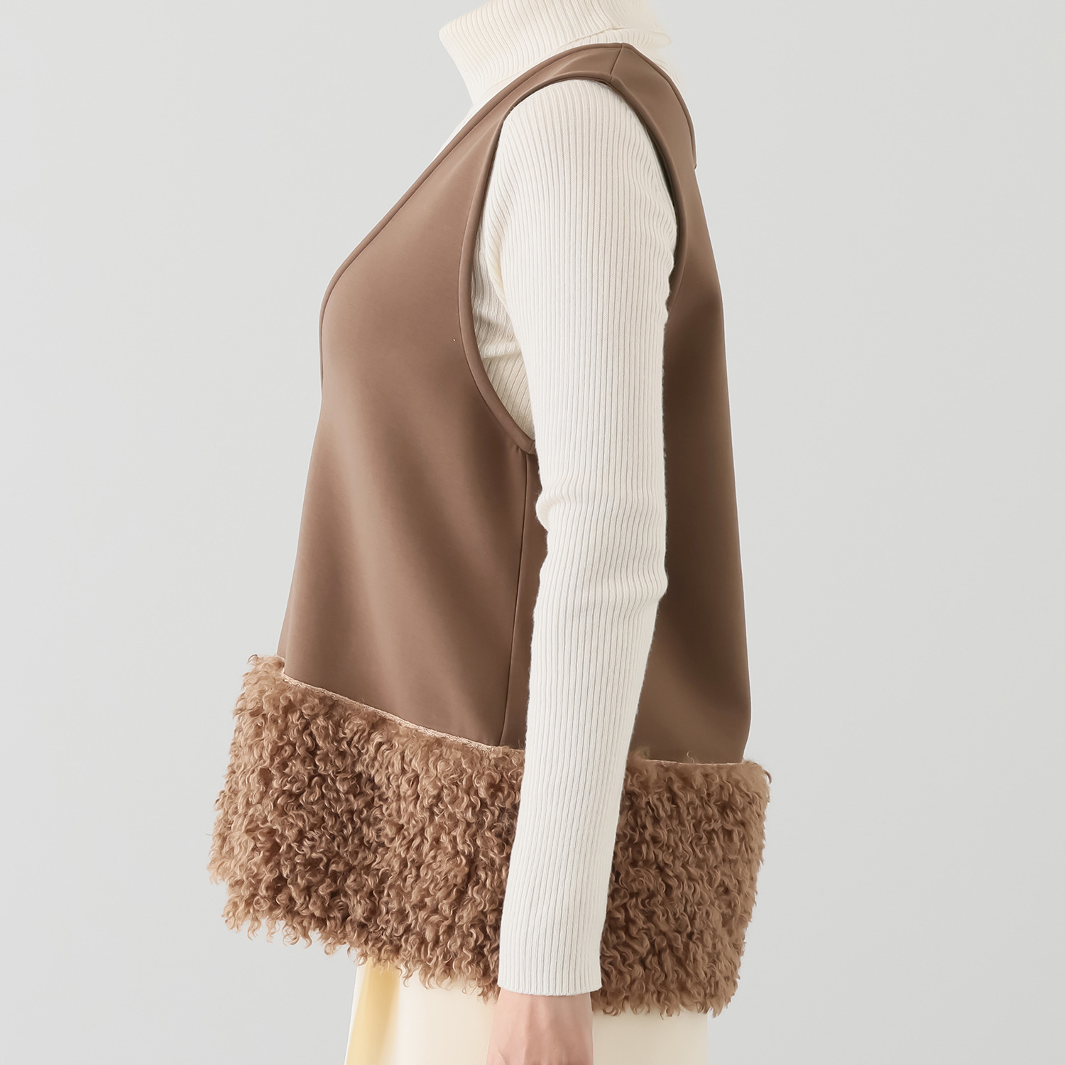 キリ　エ　キリ 異素材コンビネーション ２ウェイ ベスト