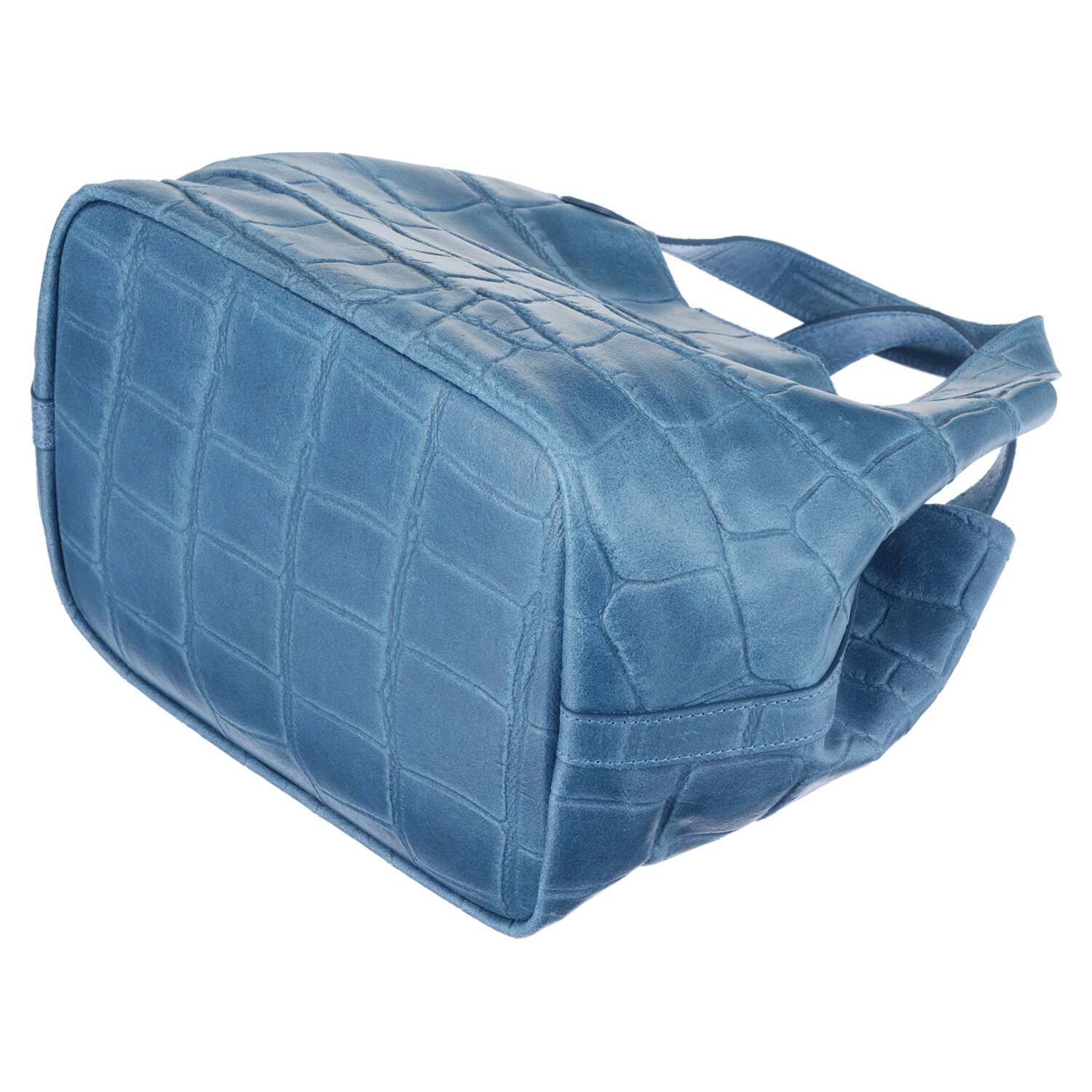 アンナヴィルジリ ＜イタリア製＞ カーフスエード クロコダイル型押し ミニバッグ付トートバッグ “ＦＲＡＮＣＡ”