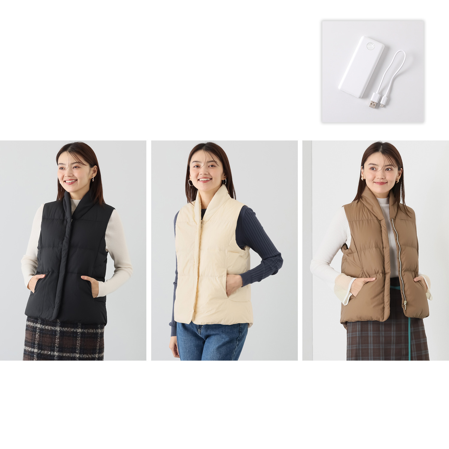 モリリン 羽毛入りヒーターベスト モバイルバッテリーセット