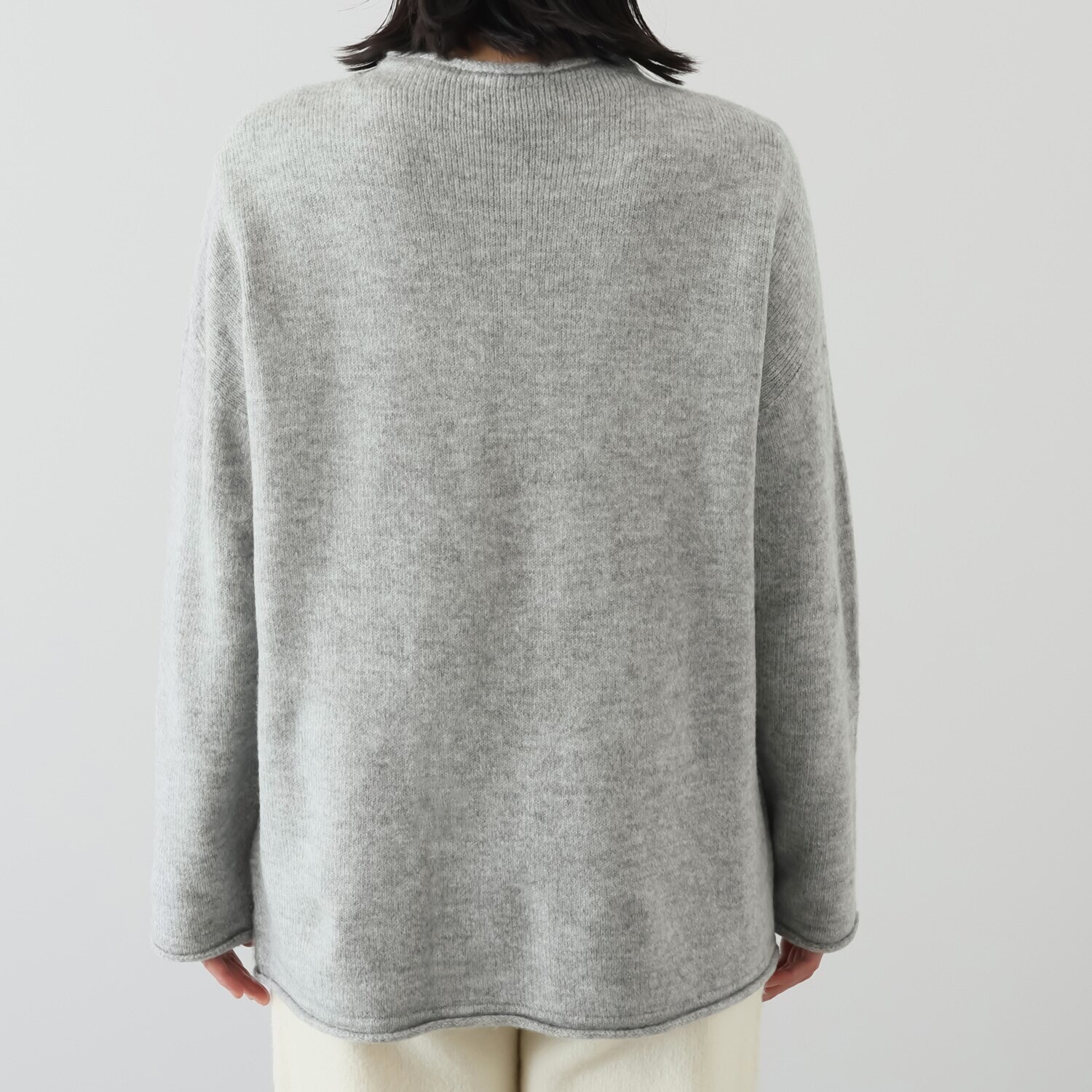 シャビージェンティール ストレッチヤーン 無縫製 ポケットアクセント チュニックプルオーバー