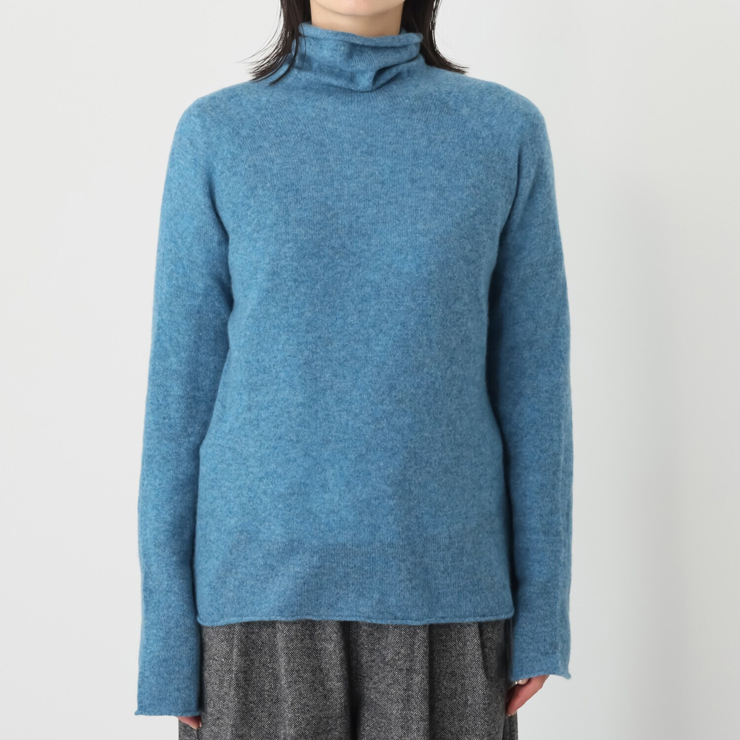 シャビージェンティール カシミヤ１００％ 無縫製 ラグランスリーブ ガーゼ調プルオーバー