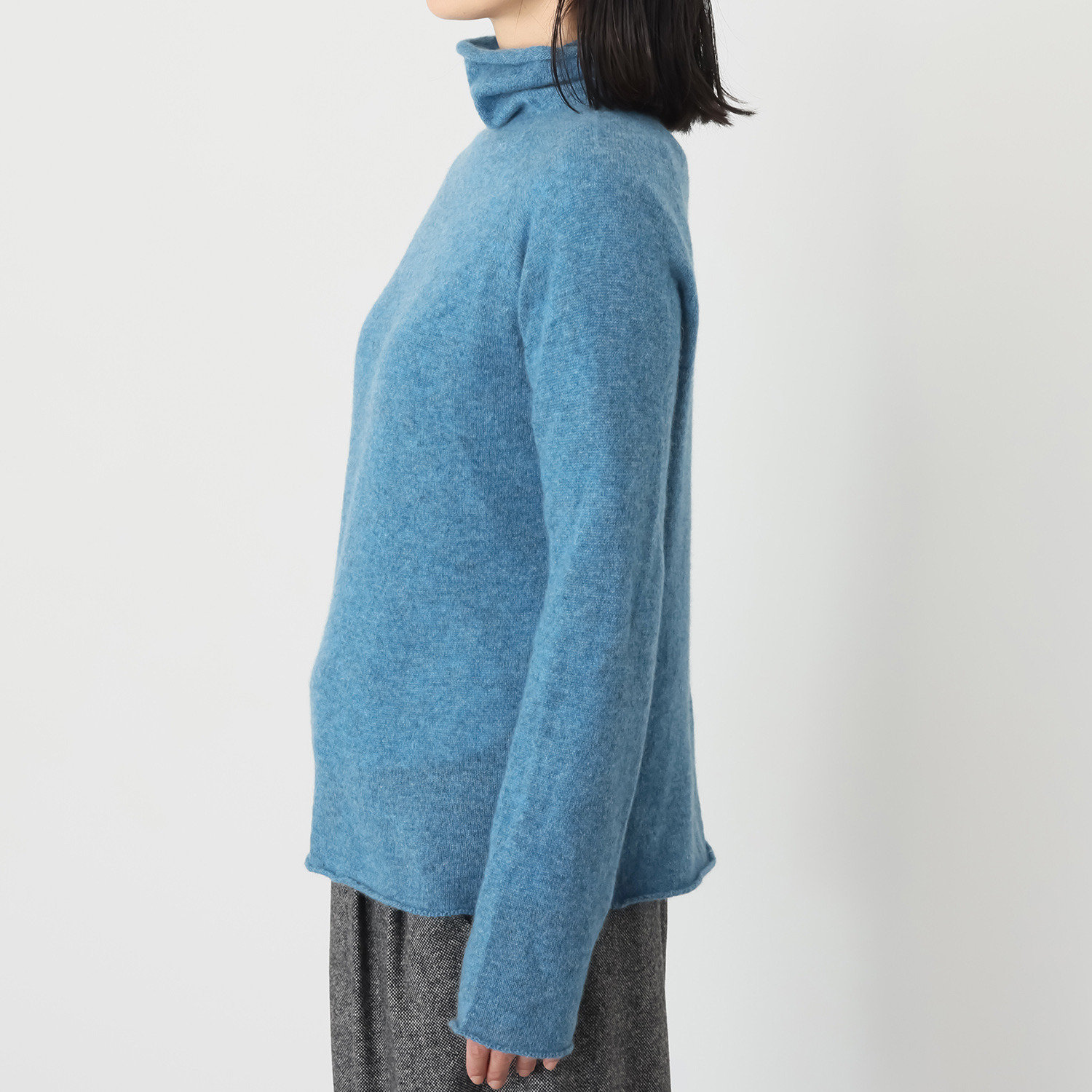 シャビージェンティール カシミヤ１００％ 無縫製 ラグランスリーブ ガーゼ調プルオーバー