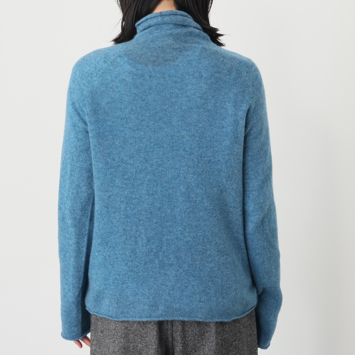 シャビージェンティール カシミヤ１００％ 無縫製 ラグランスリーブ ガーゼ調プルオーバー