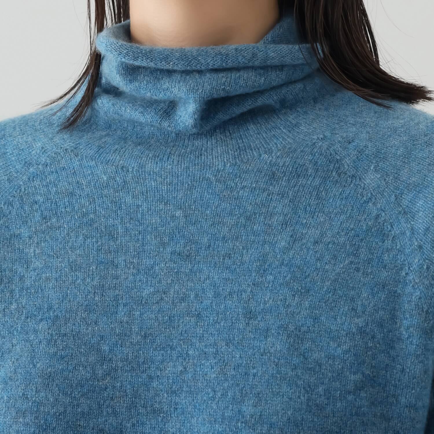 シャビージェンティール カシミヤ１００％ 無縫製 ラグランスリーブ ガーゼ調プルオーバー