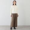 シャビージェンティール ツイード調 ワイドシルエット 裾ドローストリング付 プルオンパンツ