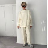 シャビージェンティール ストレッチヤーン 無縫製 テーパードシルエット プルオンパンツ