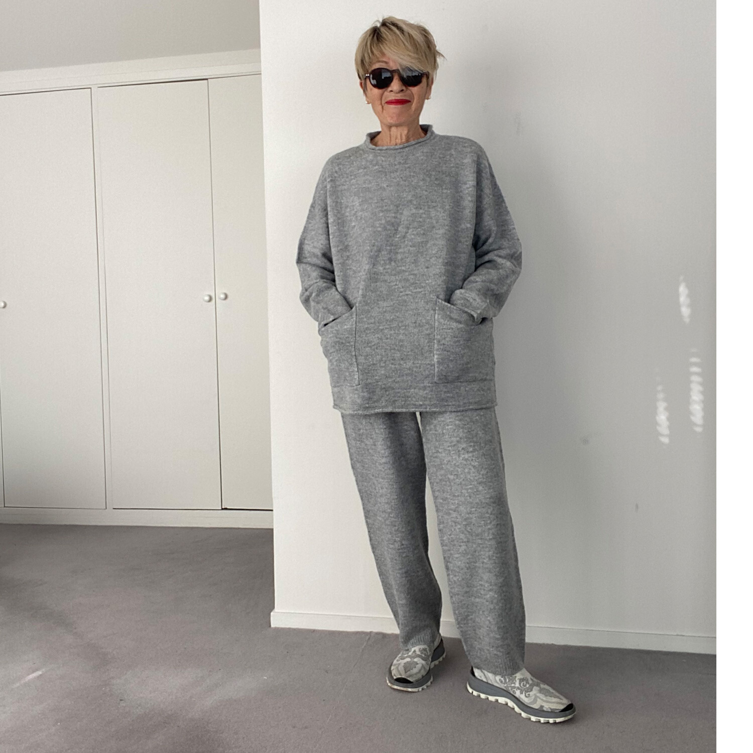 シャビージェンティール ストレッチヤーン 無縫製 テーパードシルエット プルオンパンツ