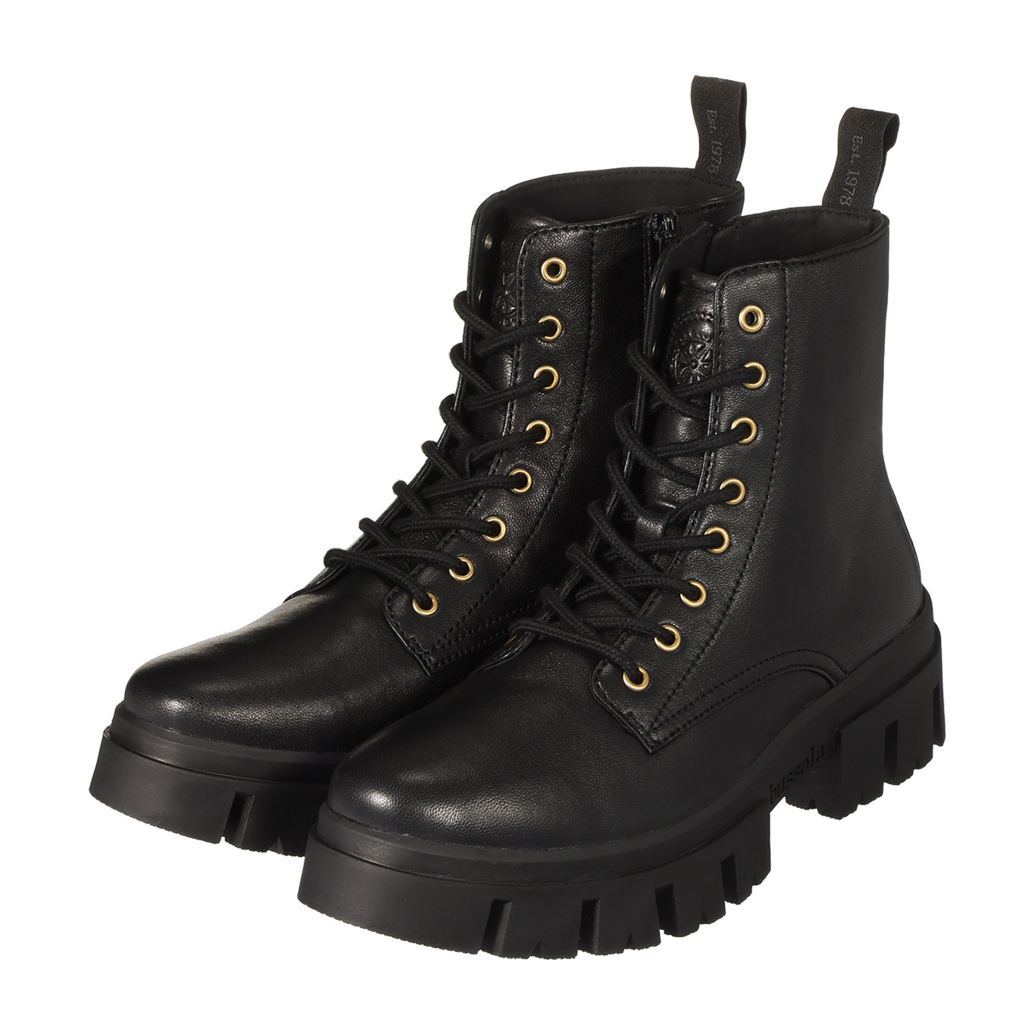 ブソラ はっ水山羊革 軽量ボリュームソール レースアップブーツ