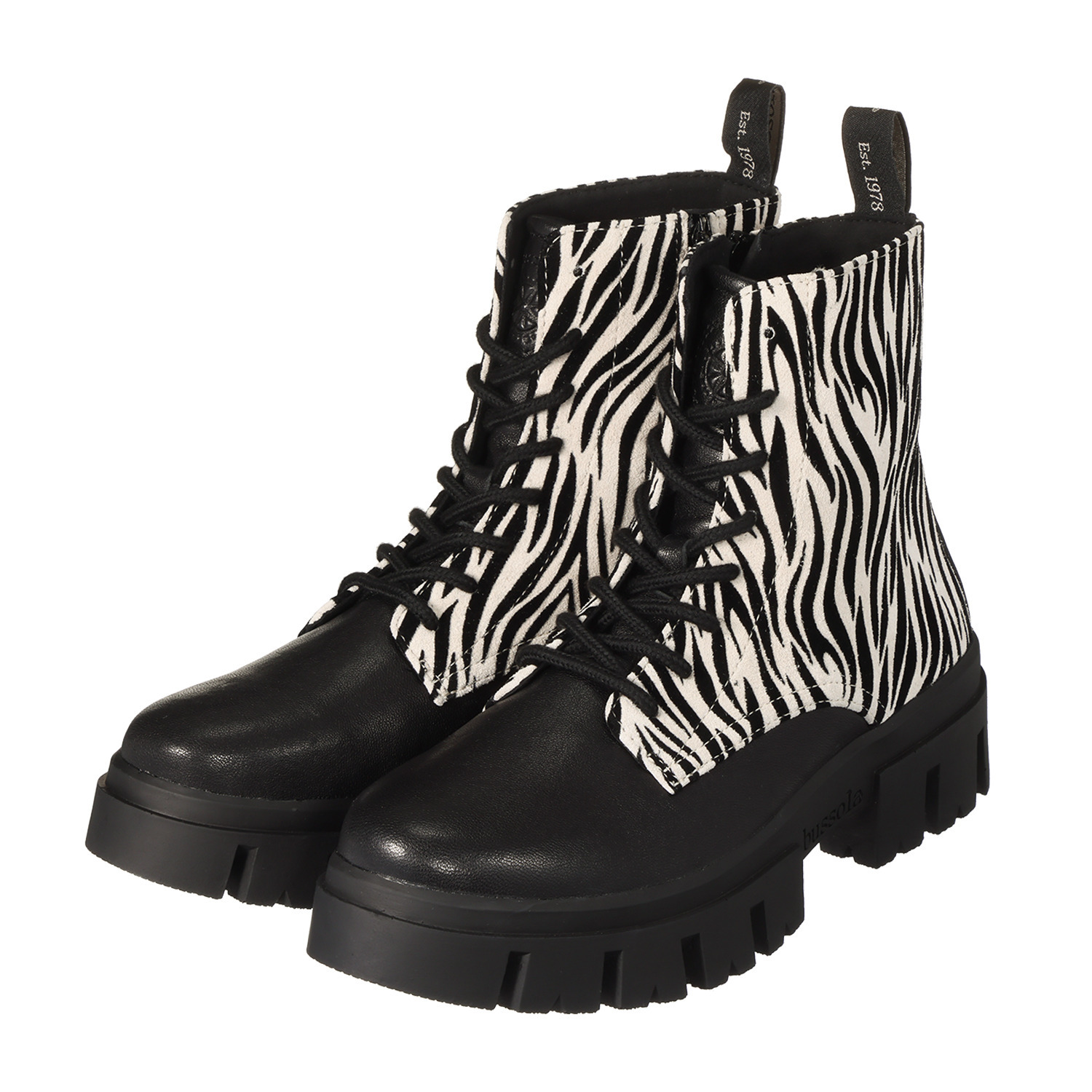 ブソラ はっ水山羊革 軽量ボリュームソール レースアップブーツ