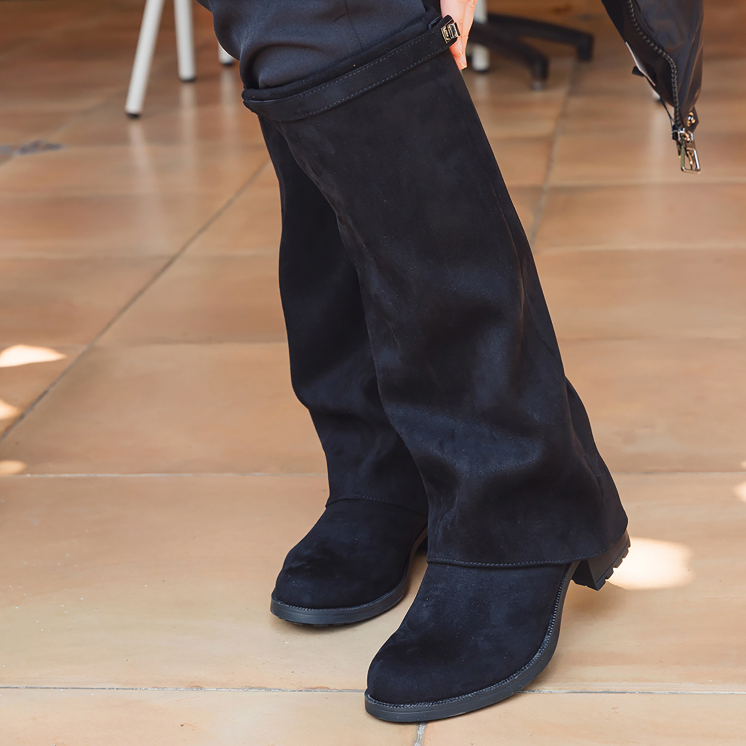 ブソラ はっ水 スラウチーロングブーツ