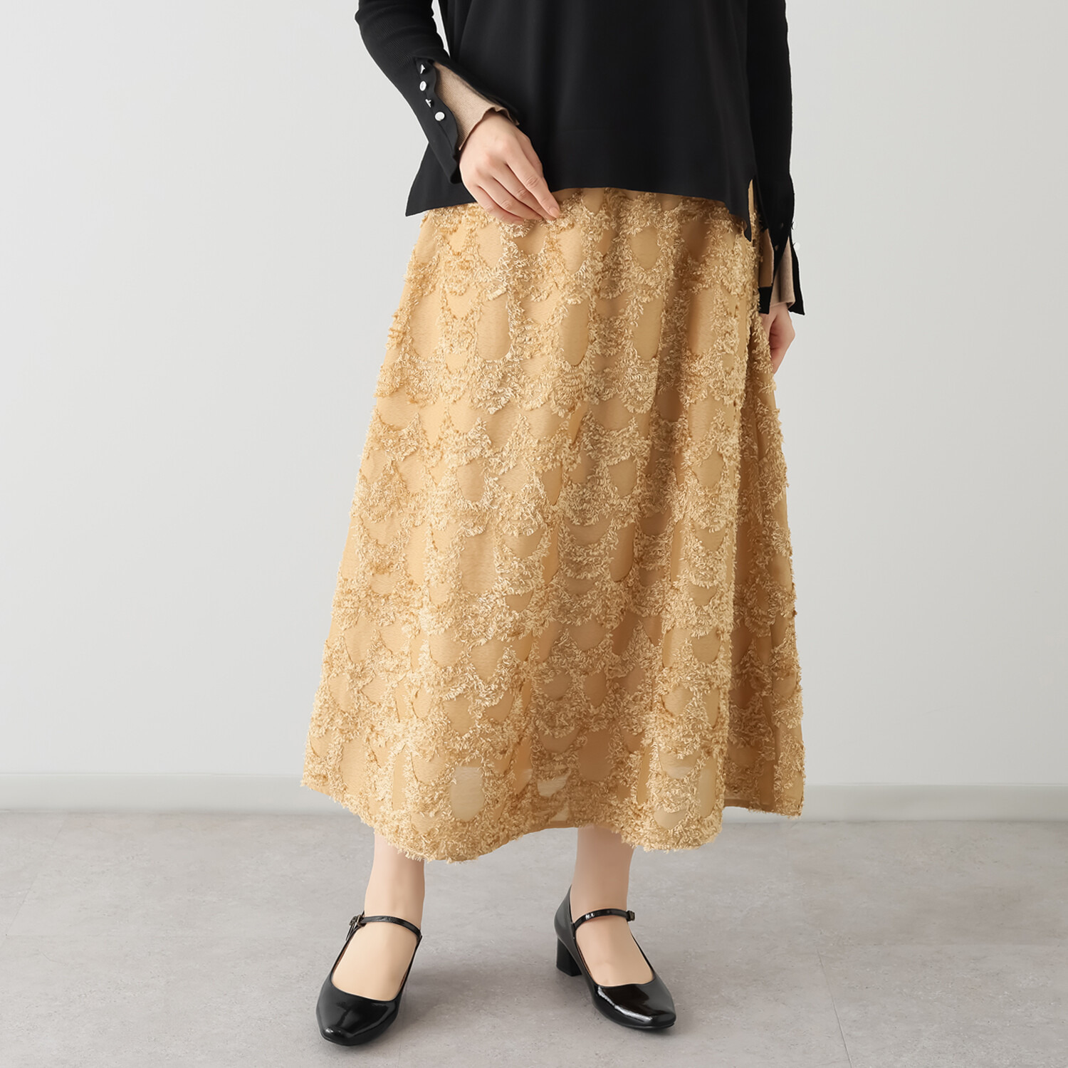 フーア ジャガード ギャザースカート