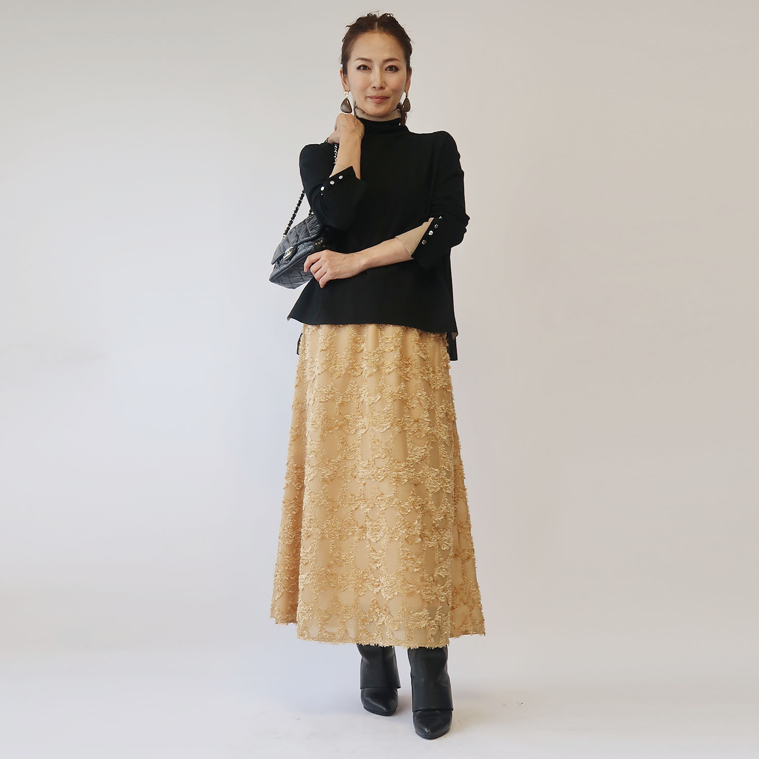 フーア ジャガード ギャザースカート