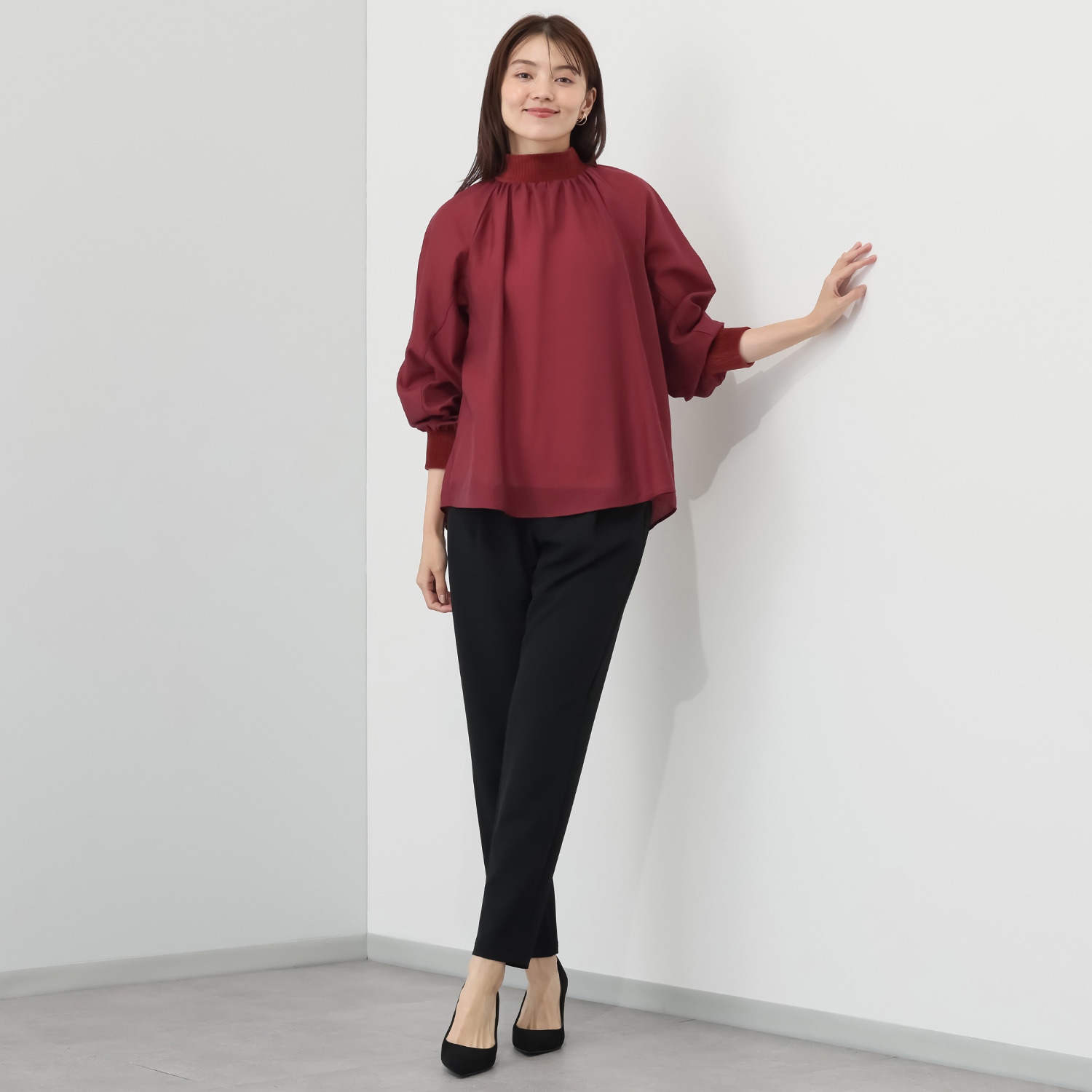 エアリーフェアリー 秋を感じる シアー オーバーブラウス