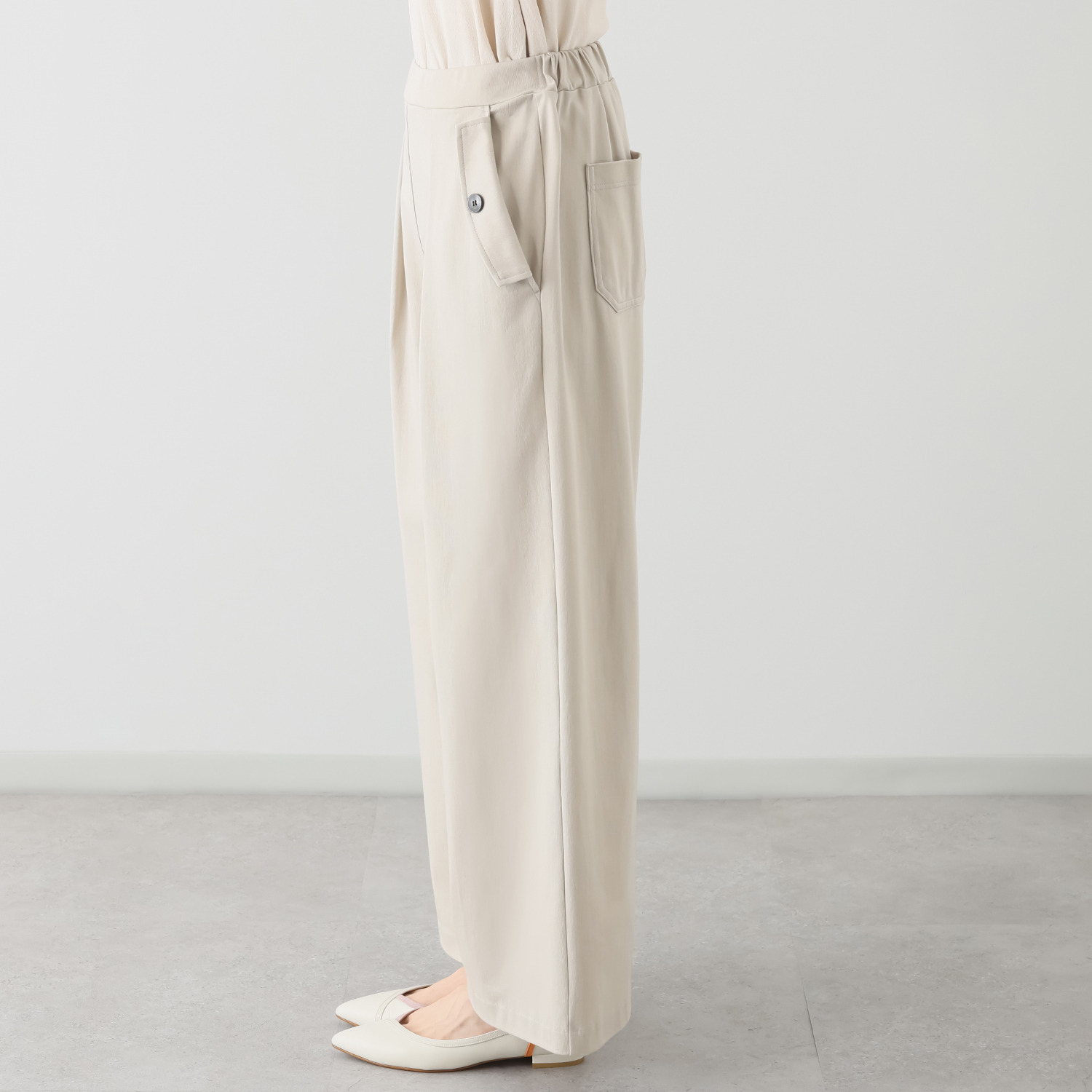 アンダモン ＵＶカット・接触冷感 綿１００％　トリコット編 マキシワイドパンツ