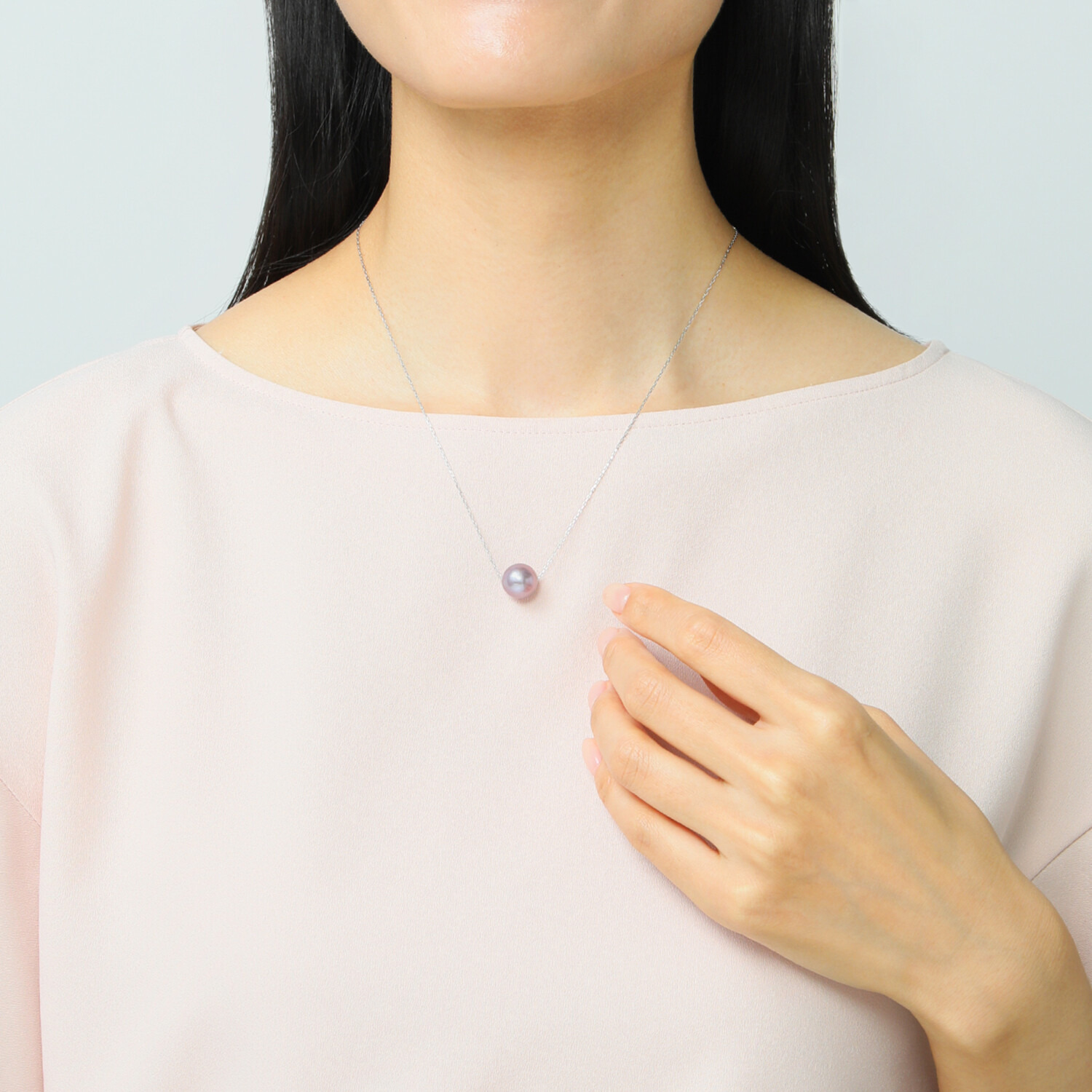 ペレフェリーク シルバー １１ｍｍＵＰ ブロッサムカラー 淡水パール スライド ピンスルーペンダント