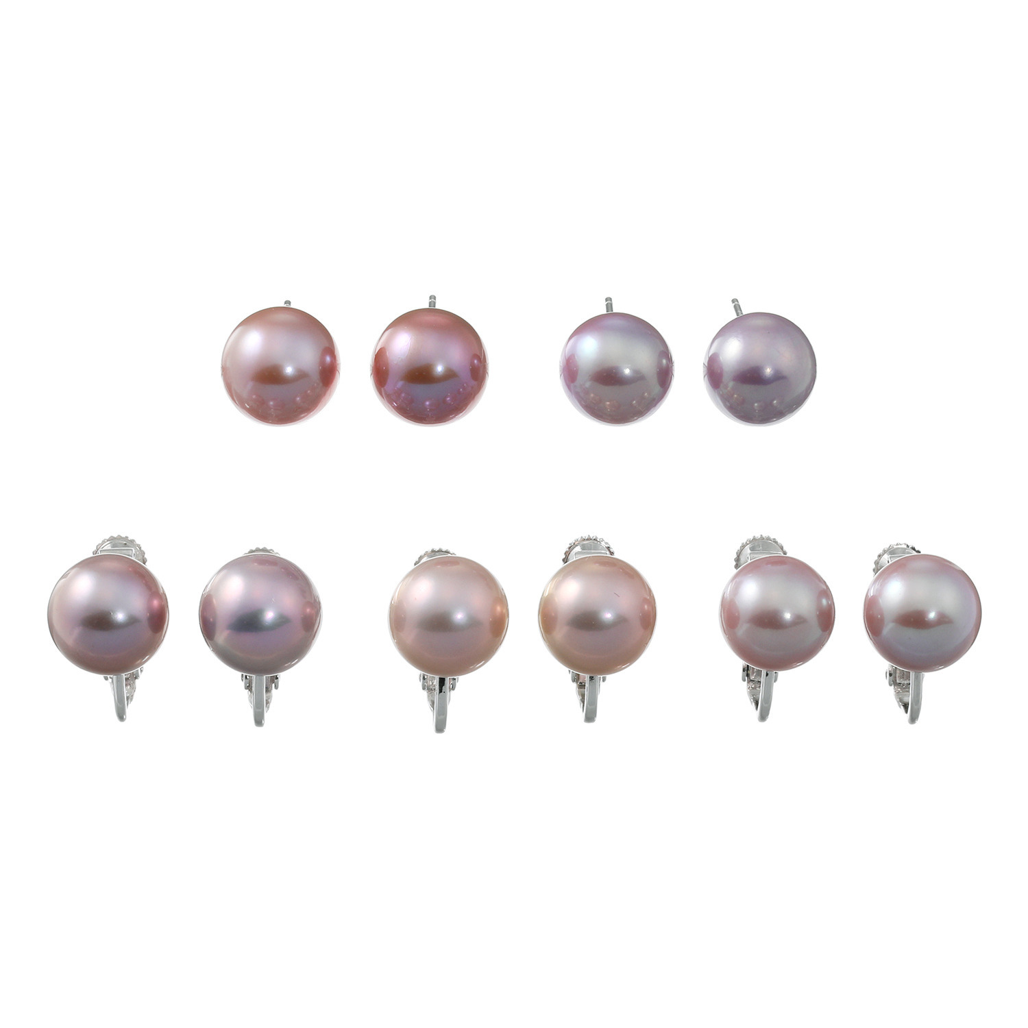 ペレフェリーク １０ｍｍＵＰ ブロッサムカラー 淡水パール スタッド イヤリング／ピアス