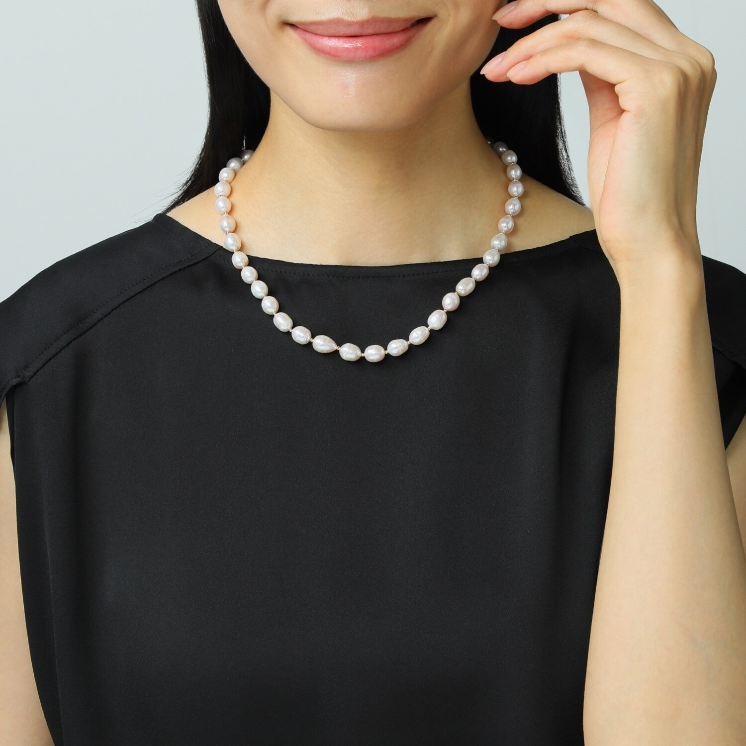 ペレフェリーク 淡水パール メタルアクセント スペシャルネックレス