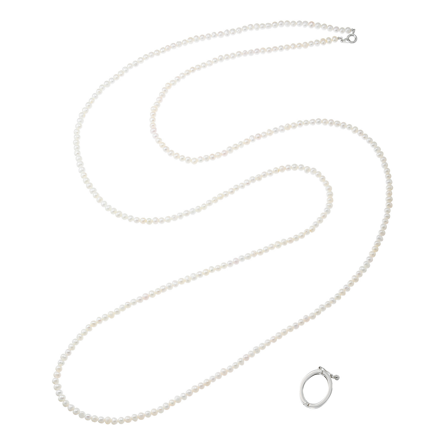 ペレフェリーク ベビー淡水パール ショートナー付 スーパーロングネックレス