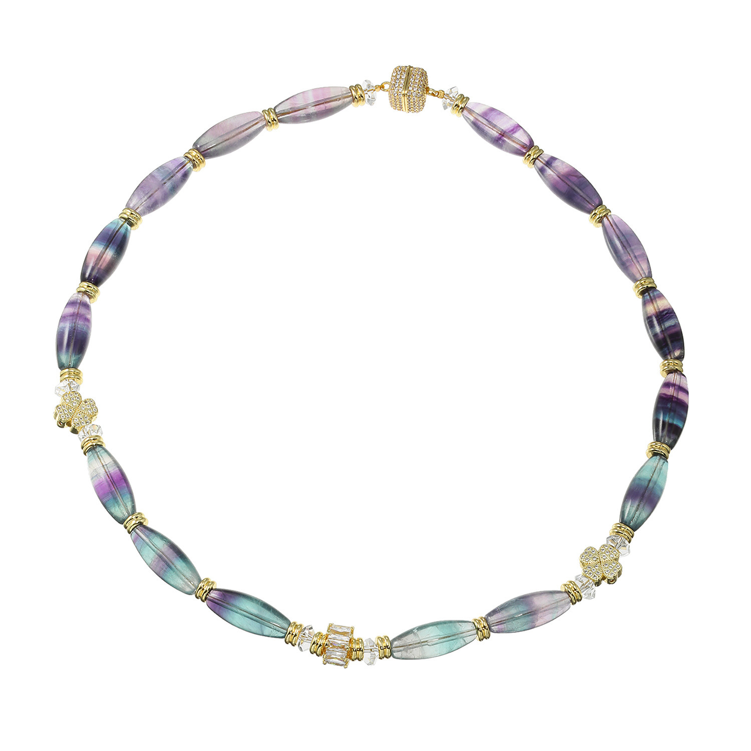 マイクローバー ミックスカラー フローライト ネックレス