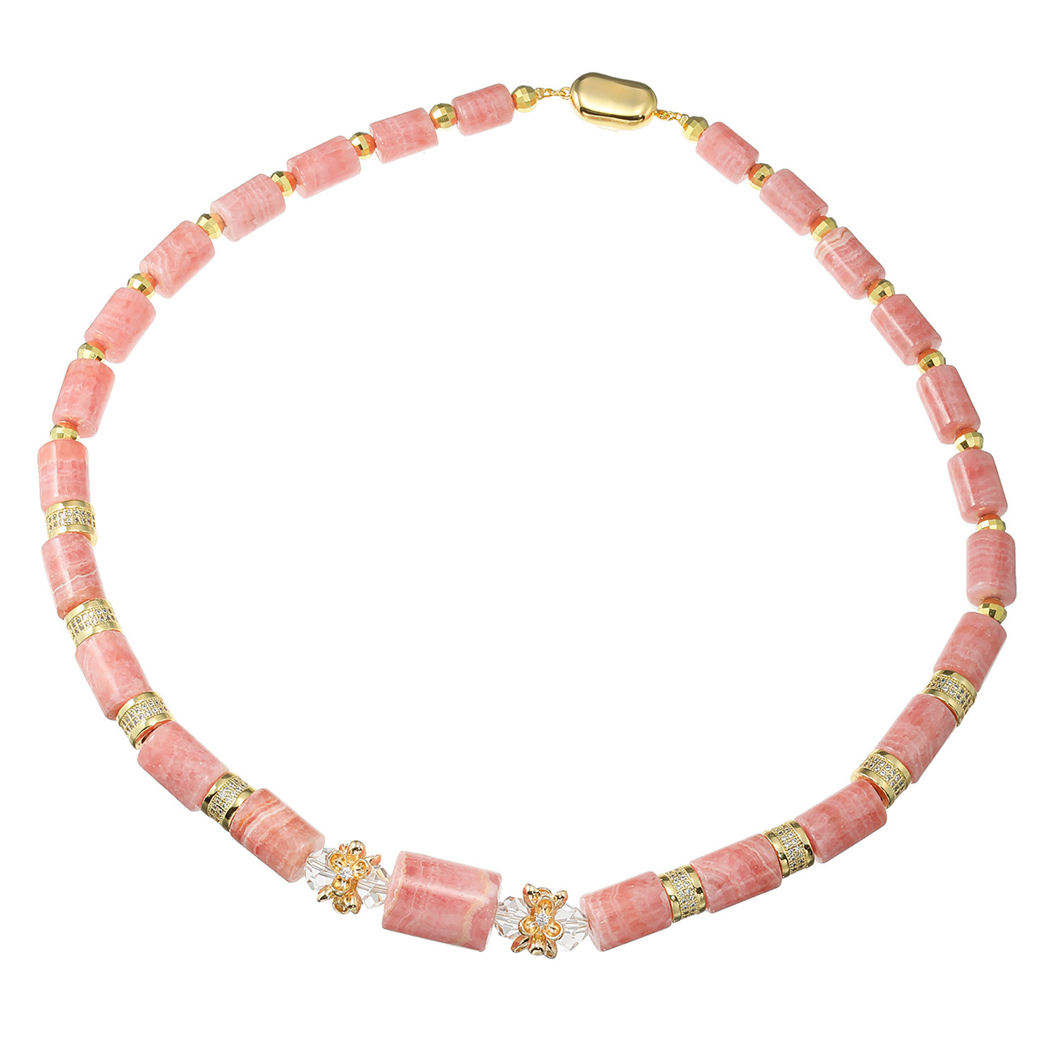 マイクローバー インカローズ＆ ロッククリスタルクォーツ ネックレス