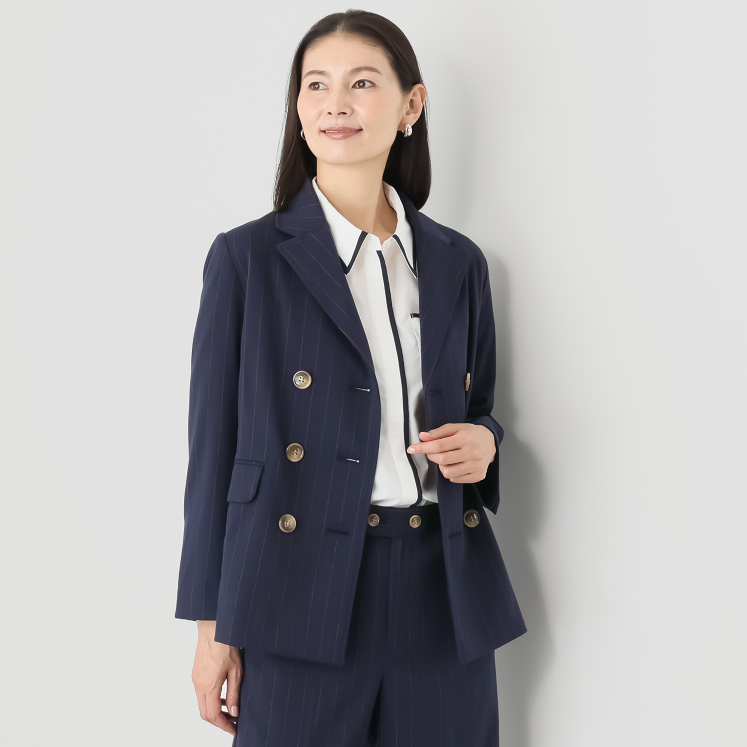 エムジェイアール　バイ マチコ　ジント　ロンドン オリジナルパターン ブリティッシュテイスト ダブルジャケット