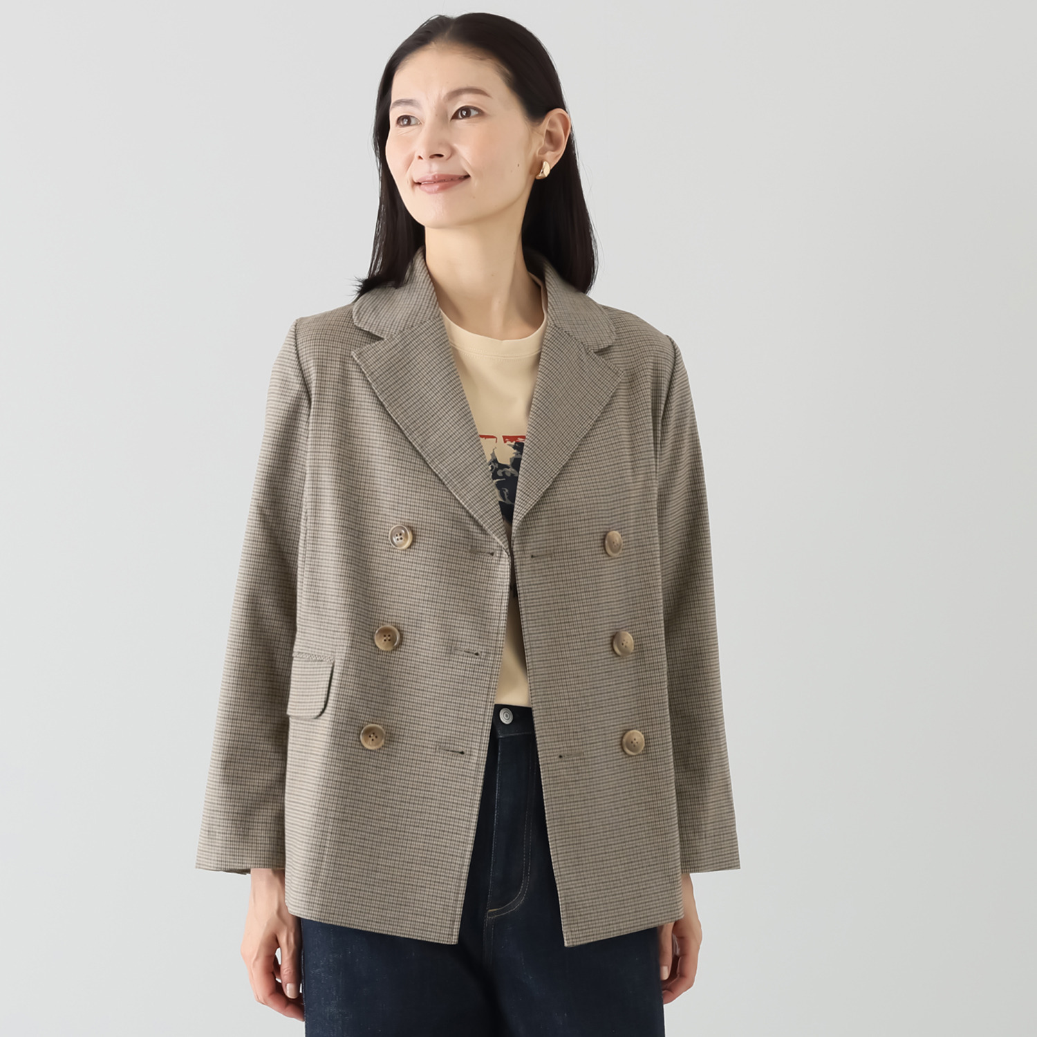 エムジェイアール　バイ マチコ　ジント　ロンドン オリジナルパターン ブリティッシュテイスト ダブルジャケット